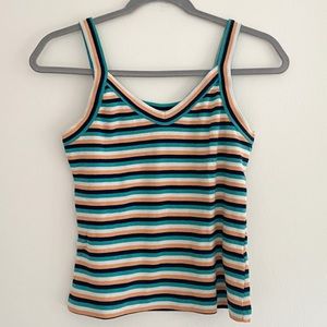 Striped ribbed tank top